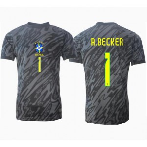 Fotbalové Dres Brazílie Alisson Becker #1 Brankářské Venkovní Oblečení Copa America 2024 Krátký Rukáv